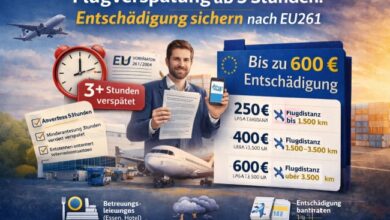 Flugverspätung ab 3 Stunden